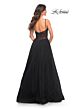 La Femme 30334 Ruched Illusion Corset High Slit Dress