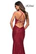 La Femme 30362 Faux-Wrap Ruched Surplice Neckline Sequin Dress