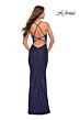 La Femme 30362 Faux-Wrap Ruched Surplice Neckline Sequin Dress