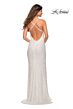 La Femme 30376 Cowl Neckline Criss Cross Back Dress