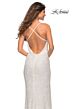 La Femme 30376 Cowl Neckline Criss Cross Back Dress