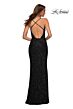 La Femme 30376 Cowl Neckline Criss Cross Back Dress