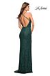 La Femme 30376 Cowl Neckline Criss Cross Back Dress