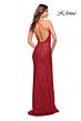 La Femme 30376 Cowl Neckline Criss Cross Back Dress