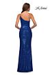 La Femme 30391 One-Shoulder Sequin Column Dress