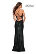 La Femme 30392 Fitted Sequin Lace-Up Back Dress