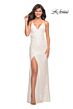 La Femme 30392 Fitted Sequin Lace-Up Back Dress