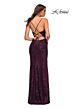 La Femme 30392 Fitted Sequin Lace-Up Back Dress
