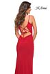 La Femme 30393 Ruched Surplice Bodice Lace-Up Back Dress