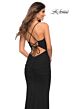 La Femme 30402 Lace-Up Back Ruched Corset Dress