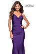 La Femme 30413 Cowl Neckline Lace-Up Hot Fix Dress