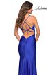 La Femme 30413 Cowl Neckline Lace-Up Hot Fix Dress