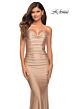 La Femme 30413 Cowl Neckline Lace-Up Hot Fix Dress