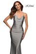 La Femme 30413 Cowl Neckline Lace-Up Hot Fix Dress