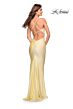 La Femme 30413 Cowl Neckline Lace-Up Hot Fix Dress
