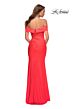 La Femme 30421 Off-The-Shoulder Stretch Jersey Dress