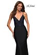 La Femme 30432 Strappy Lace-Up Rhinestone Embellished Jersey Dress