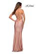 La Femme 30432 Strappy Lace-Up Rhinestone Embellished Jersey Dress