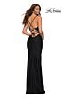 La Femme 30432 Strappy Lace-Up Rhinestone Embellished Jersey Dress