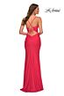 La Femme 30444 Soft Cowl Neckline Strappy Back Jersey Dress