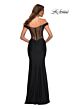 La Femme 30449 Sheer Corset Back Off-The-Shoulder Dress
