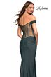 La Femme 30449 Sheer Corset Back Off-The-Shoulder Dress