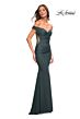 La Femme 30449 Sheer Corset Back Off-The-Shoulder Dress