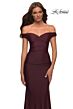 La Femme 30449 Sheer Corset Back Off-The-Shoulder Dress