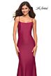 La Femme 30458 Luxe Jersey Low V-Back Slight Scoop Neckline Dress