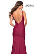 La Femme 30458 Luxe Jersey Low V-Back Slight Scoop Neckline Dress