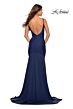 La Femme 30458 Luxe Jersey Low V-Back Slight Scoop Neckline Dress