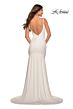 La Femme 30458 Luxe Jersey Low V-Back Slight Scoop Neckline Dress