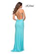 La Femme 30462 Ruched Bodice Crisscross Back Dress
