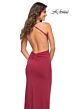 La Femme 30462 Ruched Bodice Crisscross Back Dress