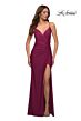 La Femme 30462 Ruched Bodice Crisscross Back Dress