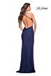 La Femme 30462 Ruched Bodice Crisscross Back Dress