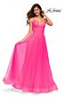 La Femme 30472 Spaghetti Straps Ruched Sheer Corset Dress