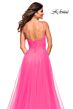 La Femme 30472 Spaghetti Straps Ruched Sheer Corset Dress
