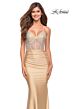 La Femme 30477 V-Neck Spaghetti Strap Dress