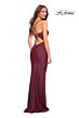La Femme 30484 Ruched Crisscross Lace-Up Jersey Dress