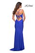La Femme 30484 Ruched Crisscross Lace-Up Jersey Dress