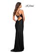 La Femme 30484 Ruched Crisscross Lace-Up Jersey Dress