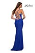 La Femme 30491 Spaghetti Strap Lace-Up Back Dress