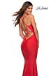 La Femme 30491 Spaghetti Strap Lace-Up Back Dress