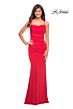 La Femme 30493 Lace-Up Back Scoop Neck Dress