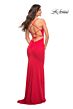 La Femme 30493 Lace-Up Back Scoop Neck Dress