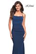 La Femme 30493 Lace-Up Back Scoop Neck Dress