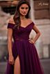 La Femme 30498 High Slit Off The Shoulder Ruched Dress