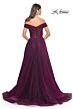 La Femme 30498 High Slit Off The Shoulder Ruched Dress