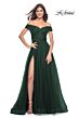 La Femme 30498 High Slit Off The Shoulder Ruched Dress